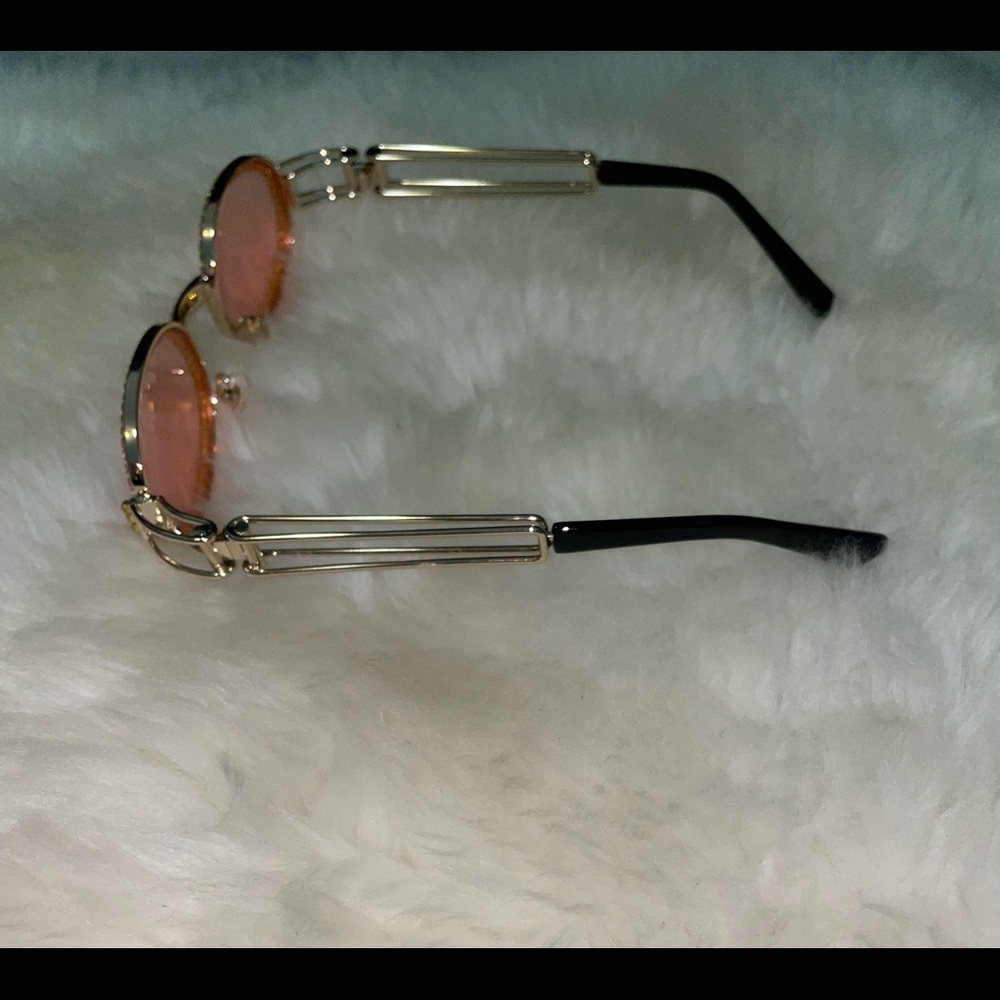 Pink Retro Style Rhinestone Sunglasses - Picture 3 of 4